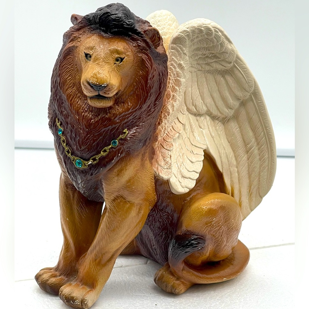 Windstone Editions: “Flion” Fantasy Winged Lion: Peña 1989 Handcrafted / Painted